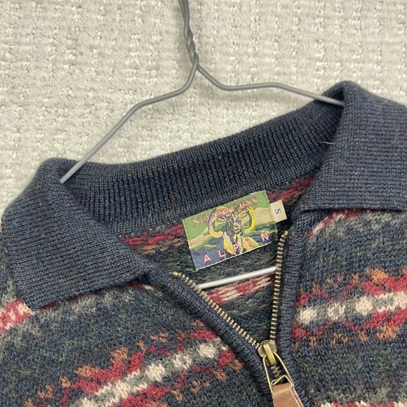 VTG No Excess Alpin 100% Wool Sweater Fair isle Nordic Men S Grandpa Knit Camp** - Picture 12 of 16